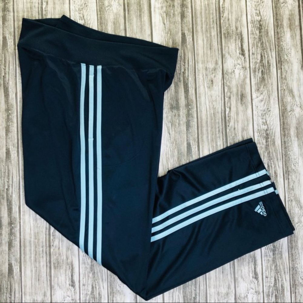 Adidas Women's Jogger Pants Size Large Blue 3 Stripes